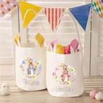 Henkilökohtainen söpö Peter Rabbit uudelleenkäytettävä Bunny Ear pääsiäinen ämpäri kori nimi ja Initial pääsiäismuna metsästys pääsiäinen puolue suosii lahja lapsille