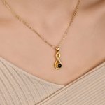 Collier de projection de photos de fleurs d'amour éternel micro sculpté personnalisé Bijoux pour femme Cadeau d'anniversaire pour femme