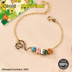 Personligt gulfläckigt Marsupilami-armband med lång svans och bokstav Födelsedags- och jubileumsgåva till henne Flickvän | Callie × Marsupilami®