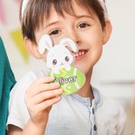 Personalizado Multicolor Lindo Conejo de Pascua Ornamento con Nombre Decoración de Escritorio Cesta de Relleno de Pascua Fiesta de Regalo para la Familia Niños