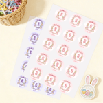 Lot de 2 étiquettes autocollantes imperméables à Pâques avec nom et initiales Décoration de Pâques Fête Favori pour Famille Enfants