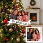 Personalized 3D Cartoon Photo Acrylic Christmas Ornament with Text Home Decor Christmas Gift for Family Friends