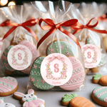 Lot de 2 étiquettes autocollantes imperméables à Pâques avec nom et initiales Décoration de Pâques Fête Favori pour Famille Enfants