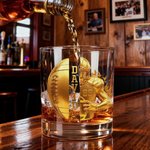 Spersonalizowana szklanka do whisky Golden Football Player 10 uncji z imieniem i numerem Prezent urodzinowy na Dzień Ojca dla mężczyzny Barmana Entuzjasty Whisky