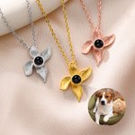 Collier de projection de photos de fleurs d'amour éternel micro sculpté personnalisé Bijoux pour femme Cadeau d'anniversaire pour femme