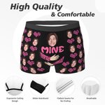 Personalised Funny Face Photo Heart Leopard Print Boxer Brief Men's Underwear Valentine's Day Anniversary Gift for Men