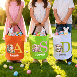 Personalised Glowing Cartoon Cute Bunny Basket with Name and Initial  Easter Party Easter Gift for Kids Family