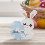 Personalizado Multicolor Lindo Conejo de Pascua Ornamento con Nombre Decoración de Escritorio Cesta de Relleno de Pascua Fiesta de Regalo para la Familia Niños