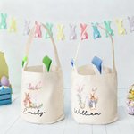 Henkilökohtainen söpö Peter Rabbit uudelleenkäytettävä Bunny Ear pääsiäinen ämpäri kori nimi ja Initial pääsiäismuna metsästys pääsiäinen puolue suosii lahja lapsille