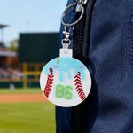 Personalized Ice Cream Drip Baseball Keychain with Number Birthday Team Gift for Coach Baseball Lover Teammate