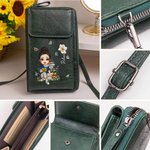 Cartera personalizada de cuero PU con personaje de dibujos animados flor de nacimiento y nombre regalo de cumpleaños para familia y amigos