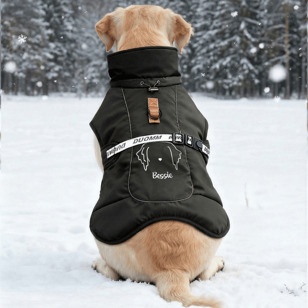 Henkilökohtainen Söpö Line Style Dog Pet Talvi tuulenpitävä takki nimi hyväksyminen vuosipäivä syntymäpäivä lahja lemmikkieläinten omistajille