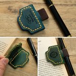 Marcapáginas magnético personalizado de cuero con nombre grabado y soporte para bolígrafo regalo de cumpleaños para amantes de la lectura