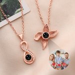 Collier de projection de photos de fleurs d'amour éternel micro sculpté personnalisé Bijoux pour femme Cadeau d'anniversaire pour femme