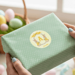 Lot de 2 étiquettes autocollantes imperméables à Pâques avec nom et initiales Décoration de Pâques Fête Favori pour Famille Enfants