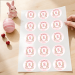 Lot de 2 étiquettes autocollantes imperméables à Pâques avec nom et initiales Décoration de Pâques Fête Favori pour Famille Enfants