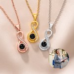 Collier de projection de photos de fleurs d'amour éternel micro sculpté personnalisé Bijoux pour femme Cadeau d'anniversaire pour femme