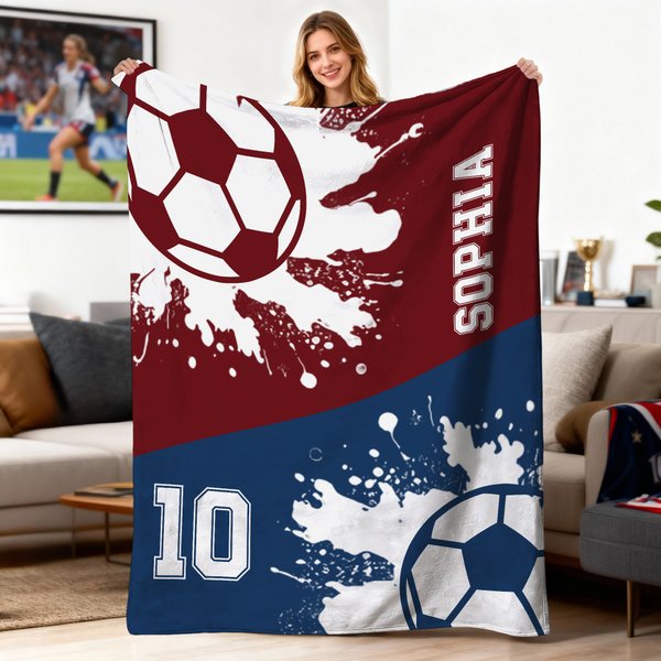 Henkilökohtainen Lentopallo Koripallo Jalkapallo Urheilu Pehmeä heittää peitto nimi ja numero Home Decor Syntymäpäivä Joululahja Sport Loverille