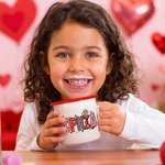 Personalized Romantic Cupid Heart Pattern 12 oz Enamel Mug with Name Home Decor Valentine's Day Birthday Gift for Kids Couple