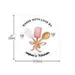 Gepersonaliseerde Baked with Love Zelfklevende Watervaste Stickers met Tekst Cadeau Decor Baking Party Favor voor Kookliefhebber