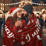 Personalisierte Pyjama Cartoon Paar Gesicht Foto Multicolor weiche Decke mit Namen und Text Home Decor Weihnachtsgeschenk für Familie Paare