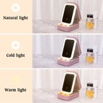 Personalised Sweet Cupid Angel PU Leather Jewellery Box with Name and Adjustable Three-Colour LED Mirror Valentine's Day Anniversary Gift for Women