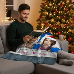 Personalisierte Pyjama Cartoon Paar Gesicht Foto Multicolor weiche Decke mit Namen und Text Home Decor Weihnachtsgeschenk für Familie Paare