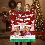 Personalisierte Pyjama Cartoon Paar Gesicht Foto Multicolor weiche Decke mit Namen und Text Home Decor Weihnachtsgeschenk für Familie Paare