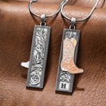 Personalised Western Style Cowgirl Boot Necklace with Monogram Music Festival Birthday Gift for Western Cowgirls