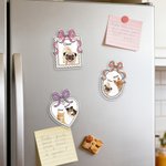 Henkilökohtainen akvarelli 1-3 Lemmikkikuvat Bow Frame Akryyli Jääkaappi Magneetti nimi Home Decor Pet Party syntymäpäivälahja lemmikkieläinten omistajille Lovers