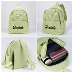 Personalised Multicolour Cute Cartoon Subject Animals Multi-Compartment Kid Backpack with Name Back to School Birthday Gift for Boys Girls