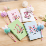Henkilökohtainen pääsiäismunat Bunny nimi A5 Spiral Notebook ja Pom Puff Pen Set 156 vuorattua sivua pääsiäisen puolue suosikki lahja pojille tytöille