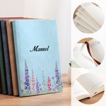 Cuaderno A5 personalizado con flor de nacimiento en estilo acuarela y nombre para uso diario regalo de cumpleaños para amigos y familia