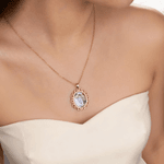 Personalised Photo Pendant Necklace with Engraved Text Dainty Jewellery Mother's Day Anniversary Birthday Gift for Women