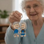 Personalizzato romantico Cartoon coppia portachiavi in acrilico con nomi uso quotidiano San Valentino regalo di anniversario per la coppia fidanzato fidanzata