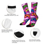 Calcetines de media caña personalizados multicolores con nombre Game Controller Regalo de cumpleaños diario para un amigo amante de los videojuegos