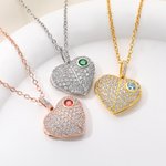 Personalisierte Herz-Medaillon Halskette mit Foto und Geburtsstein | aufklappbar | Schmuck | Jahrestag Geburtstag Valentinstag Geschenk für Frauen