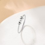 Personalisierte mehrere Herzen Brief Sterling Silber Ring Zierliche Schmuck Geburtstag Valentinstag Jahrestag Geschenk für Freundin Frau Schwester