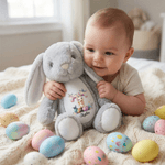 Giocattolo di peluche personalizzato Peter Rabbit coniglietto pasquale farfalla con iniziale e nome, regalo di Pasqua per neonato