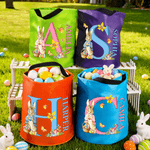 Personalised Cute Easter Bunny Letter LED Light Basket with Name Easter Gift for Kids  Family