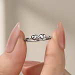 Personalisierte mehrere Herzen Brief Sterling Silber Ring Zierliche Schmuck Geburtstag Valentinstag Jahrestag Geschenk für Freundin Frau Schwester