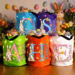 Personalised Cute Easter Bunny Letter LED Light Basket with Name Easter Gift for Kids  Family