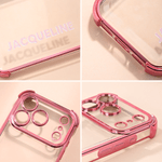 Personalised Colour-Blocked Name Anti-Collision Soft Silicone Phone Case for iPhone or Samsung Daily Use Birthday Gift for Her