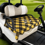 Personalized Golf Club Wreath Plaid Golf Cart Seat Cover with Name and Initial Golf Course Accessories Birthday Gift for Golfers Country Clubs