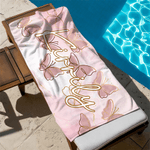 Personalized Watercolor Butterfly Quick Dry Oversized Microfiber Beach Towel with Name Travel Essentials Beach Party Birthday Gift for Women Friends
