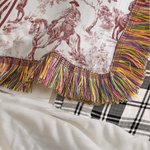 Personalised Retro Western Cowboy Style Soft Tassel Throw Blanket with Name Home Decor Birthday Anniversary Gift for Women Cowboy Lovers
