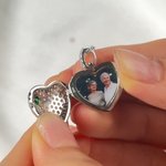 Personalisierte Herz-Medaillon Halskette mit Foto und Geburtsstein | aufklappbar | Schmuck | Jahrestag Geburtstag Valentinstag Geschenk für Frauen
