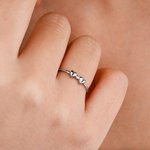 Personalisierte mehrere Herzen Brief Sterling Silber Ring Zierliche Schmuck Geburtstag Valentinstag Jahrestag Geschenk für Freundin Frau Schwester