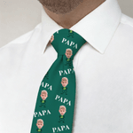 Personalizada Divertida 1-6 Cara Fotos Dibujos Acción Corbata Suave con Título Novedad Accesorio Día del Padre Cumpleaños Regalo para Abuelo Papá Hombre