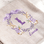 Personalised Bow Wreath Peter Rabbit Initial Linen Napkin with Name Table Decoration Easter Gift for Kids Family Friends